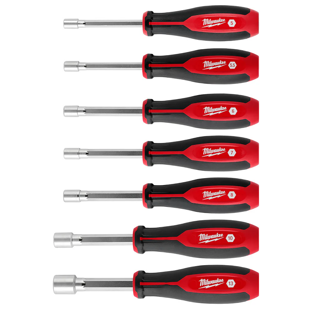 Milwaukee 48-22-2548 7pc Metric HollowCore Magnetic Nut Driver Set - Moutools