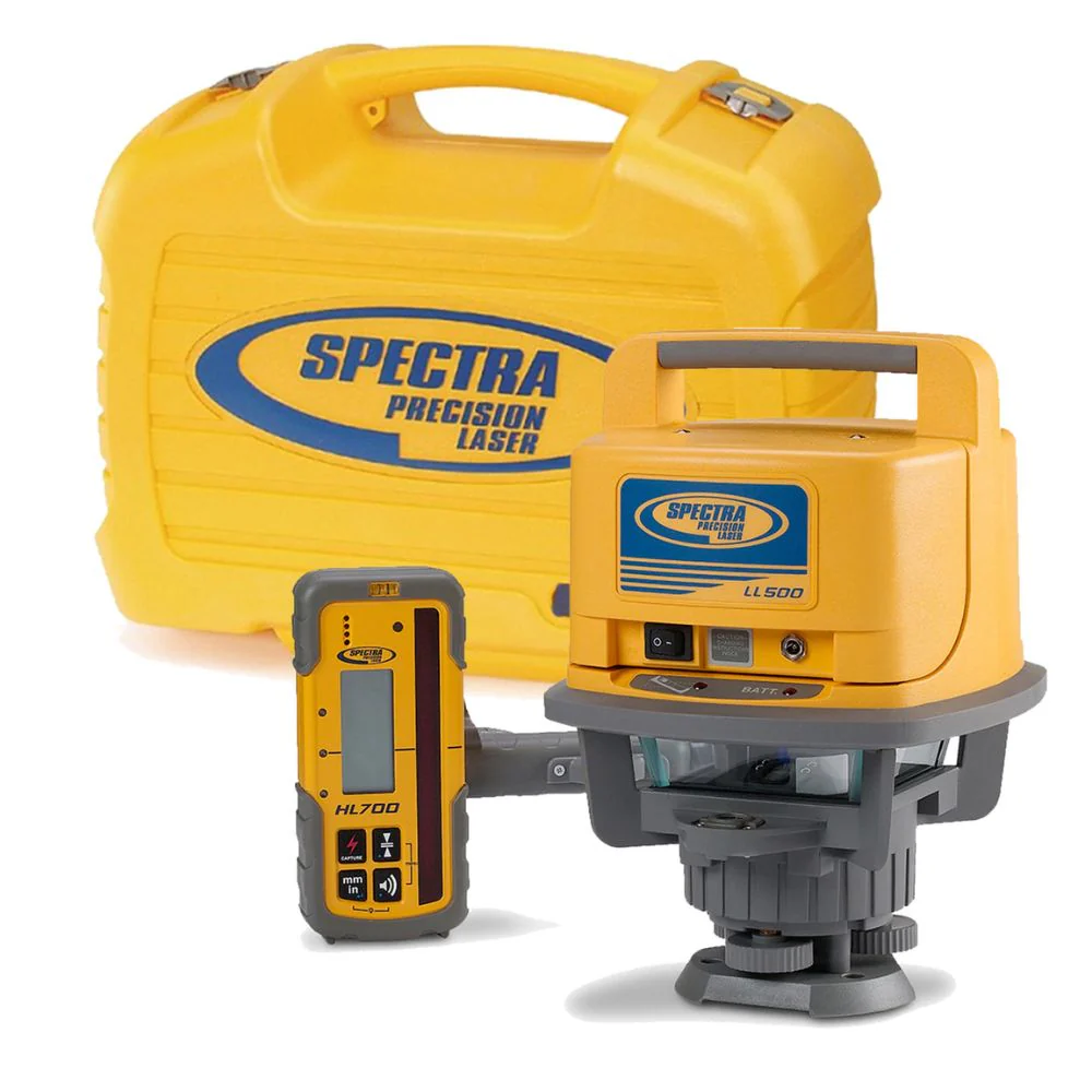 Spectra LL500-4 Long Range Laser Package with HL700 Receiver - Rechargeable Batteries - Moutools