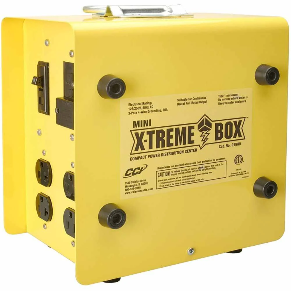 Southwire 6532UGM1 Mini X-Treme Box 30A UG Temporary Power Distribution, 8 Outlet Straight Blade - Moutools
