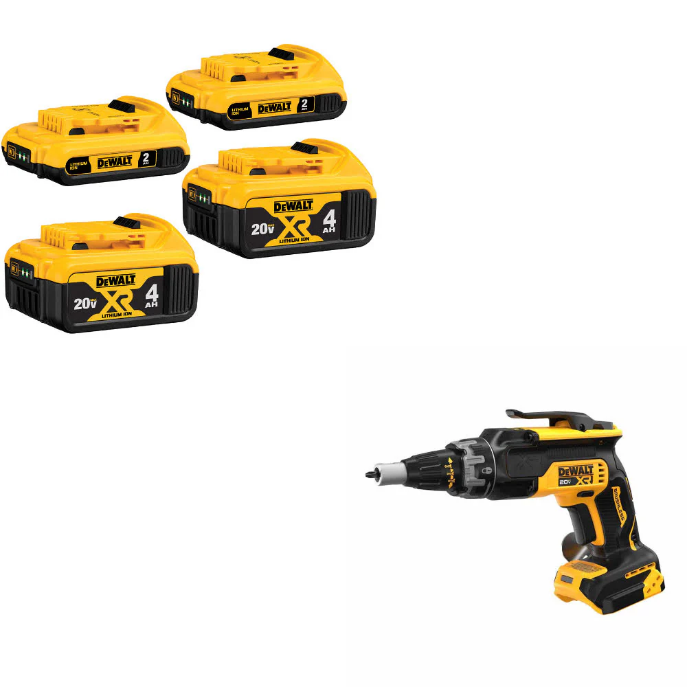 DeWalt DCB324-4 20V MAX Battery 4-Pack W/ FREE DCF630B 20V MAX XR Screwgun - Moutools