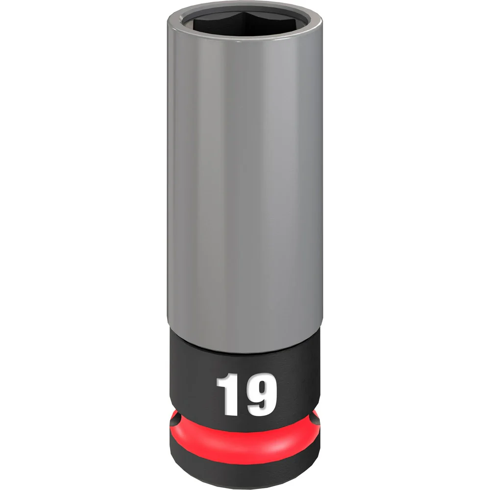 Milwaukee 49-66-7804 SHOCKWAVE Impact Duty 1/2 Drive 19MM Metric Lug Nut Wheel Socket - Moutools