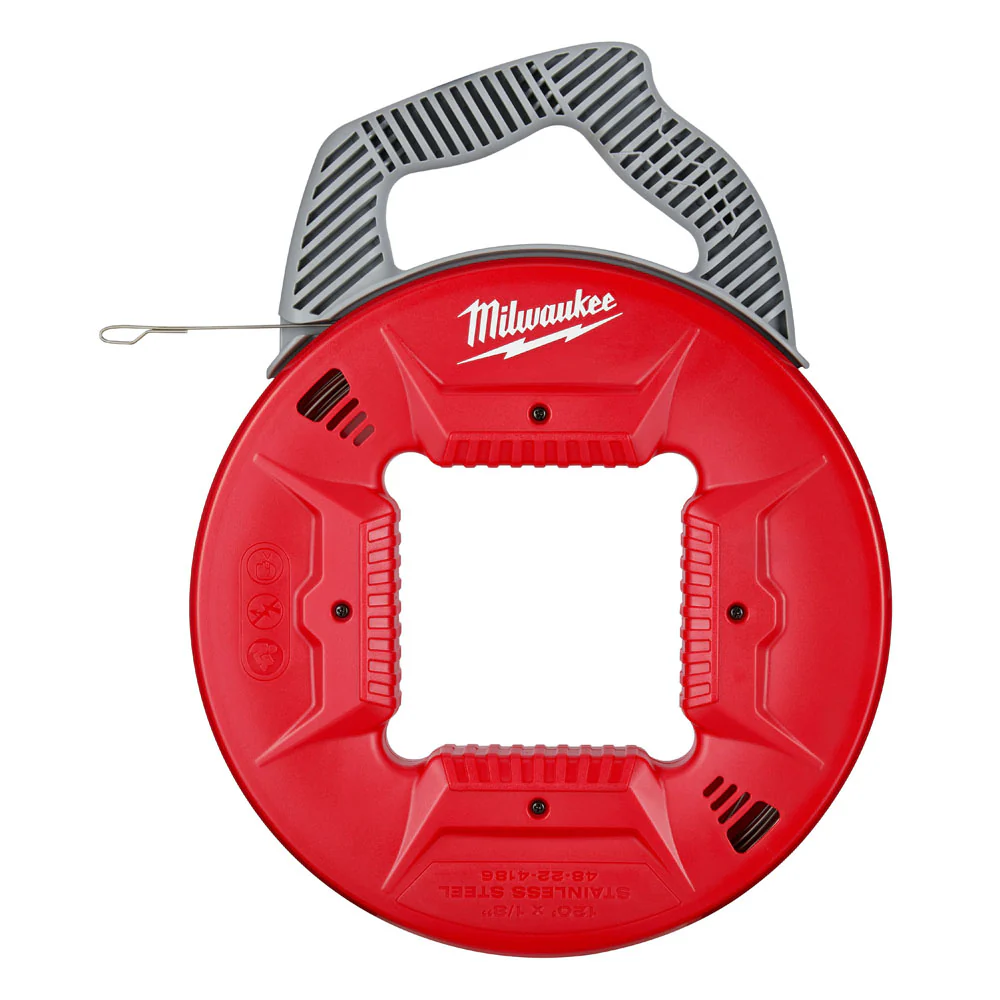 Milwaukee 48-22-4186 120 ft. x 1/8 in. Stainless Steel Fish Tape - Moutools