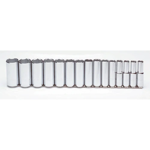 Proto J54103 1/2 Drive 15 Pc. Deep Socket Set - 6 Point - Moutools