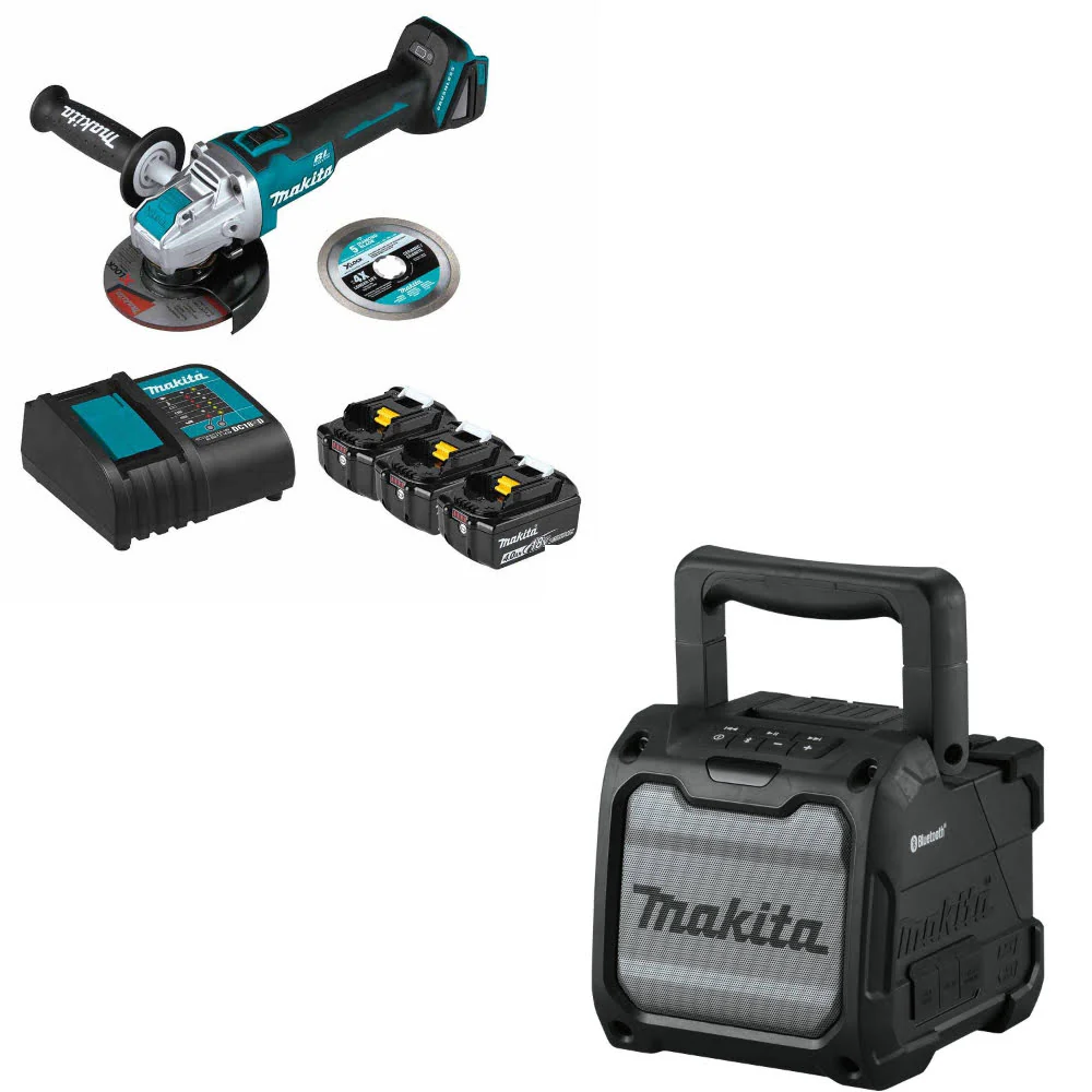 Makita BL1840BSCX3 18V LXT Starter Pack W/ FREE XRM08B LXT Job Site Speaker - Moutools