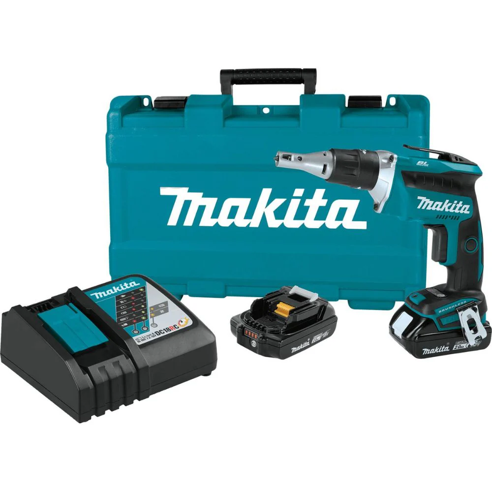 Makita XSF03R 18V Comp Brushless Drywall Screwdriver Kit var spd, LED, 2.0 - Moutools