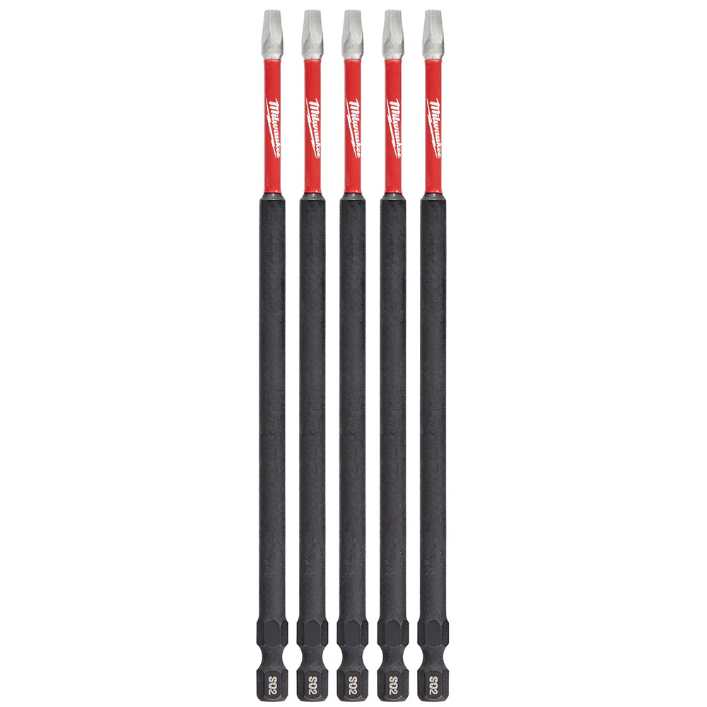 Milwaukee 48-32-4855 SHOCKWAVE™ 6 in. Square Recessed #2 Power Bit (5 Pack) - Moutools