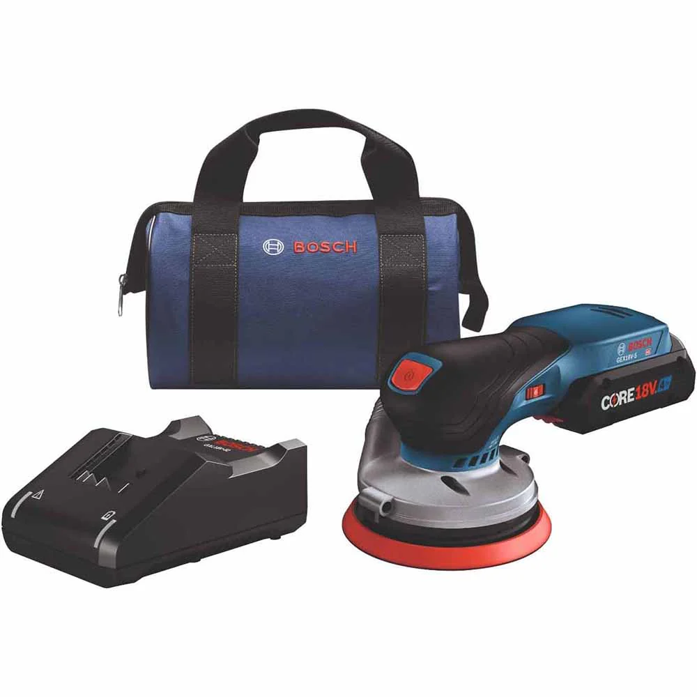 Bosch GEX18V-5B15 18V Brushless 5 In. Random Orbit Sander Kit with (1) CORE18V 4.0 Ah Compact Battery - Moutools