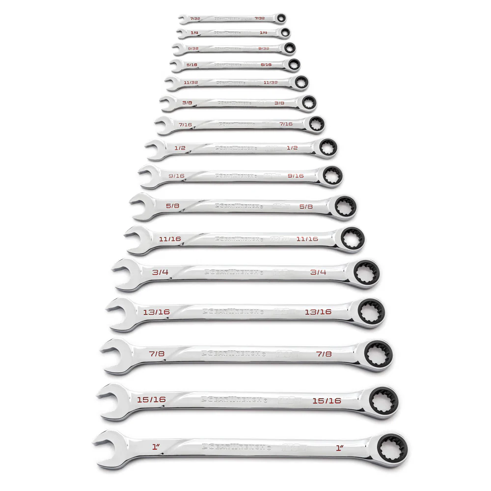 GearWrench 86451 16 Pc. 120XP Universal Spline XL Ratcheting Combination SAE Wrench Set - Moutools