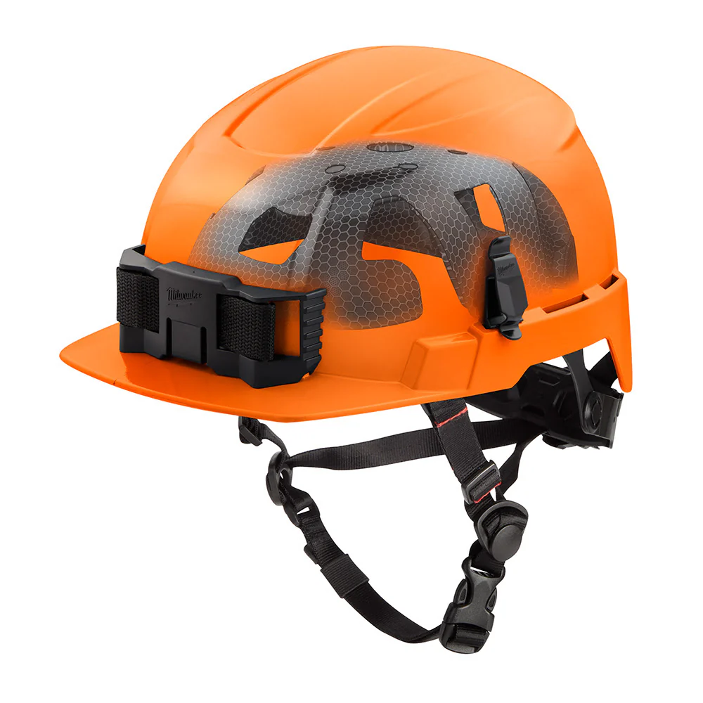 Milwaukee 48-73-1377 BOLT Orange Front Brim Safety Helmet with IMPACT ARMOR Liner (USA) - Type 2, Class E - Moutools