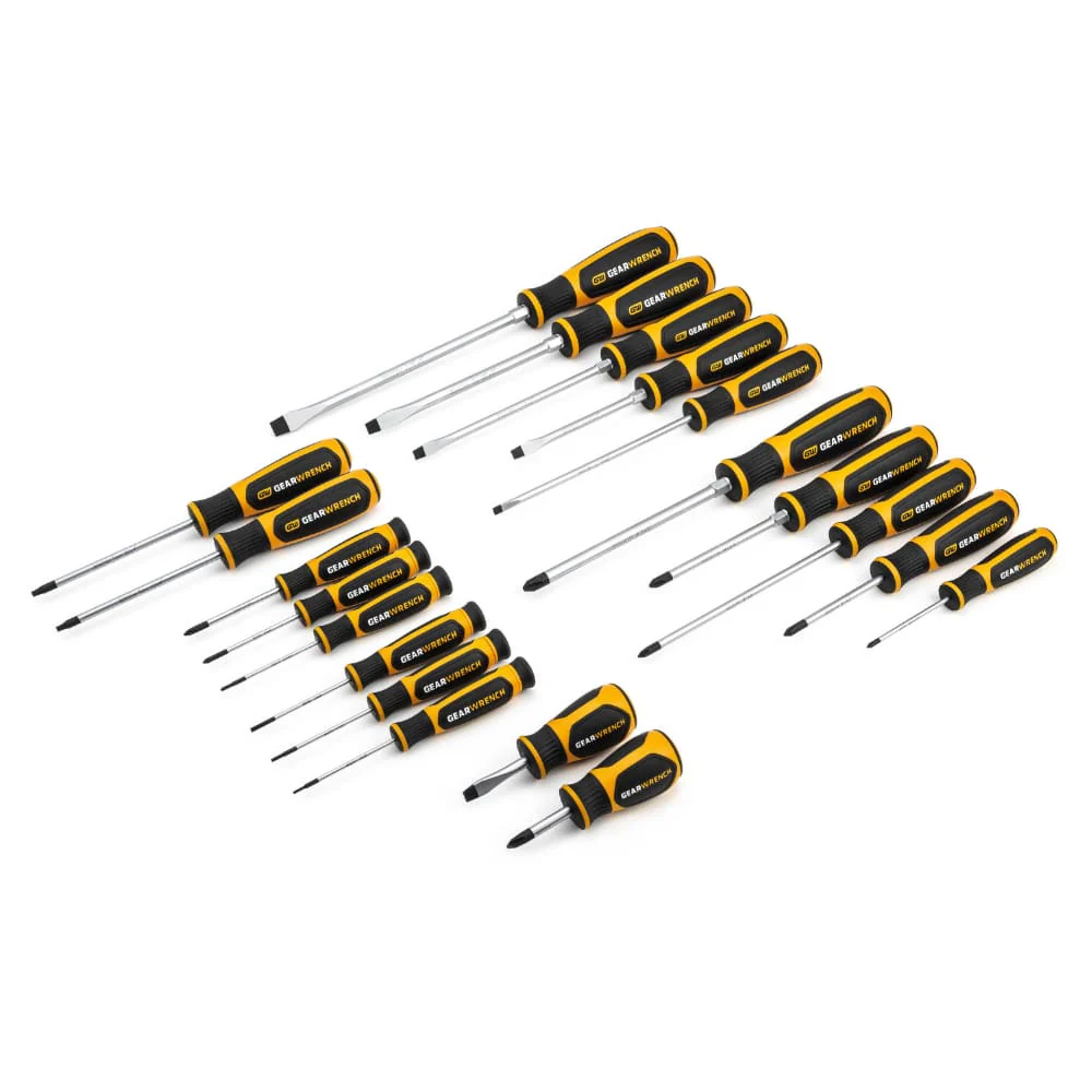 GearWrench 80066H 20 Pc. Phillips/Slotted/Torx Dual Material Screwdriver Set - Moutools