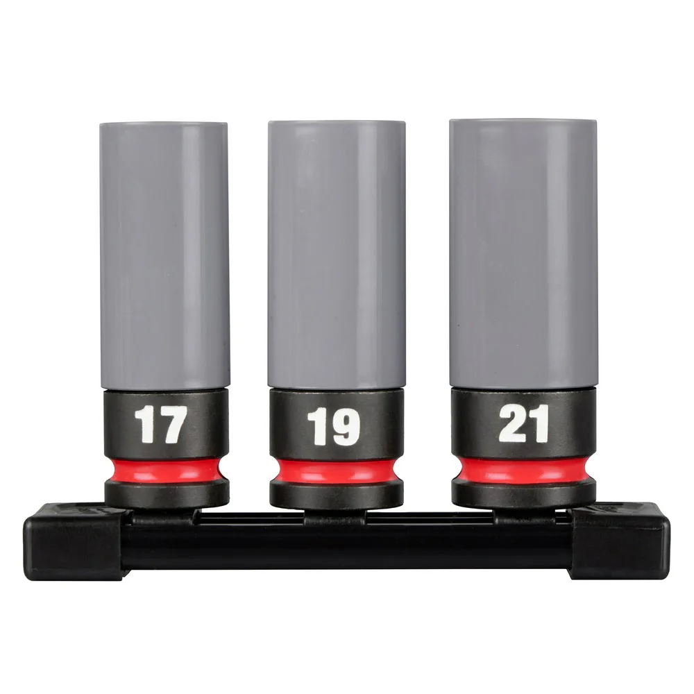 Milwaukee 49-66-7830 SHOCKWAVE Impact Duty 1/2 Drive Metric 3PC Lug Nut Wheel Socket Set - Moutools
