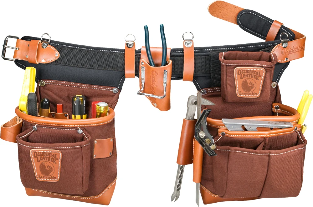 Occidental Leather 9855LH Café Left Handed Adjust-to-Fit FatLip Tool Belt Set - Moutools