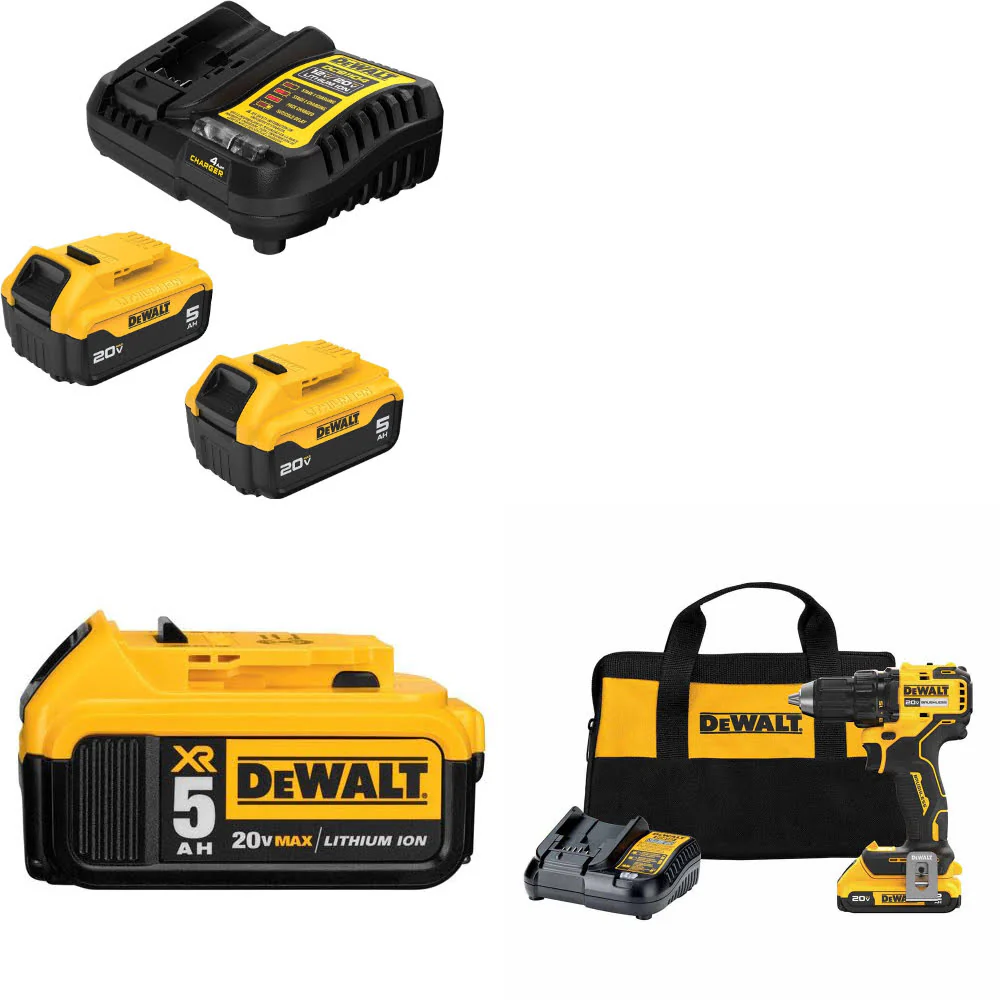 DeWalt DCB205-2C 20V Starter Kit W/ DCB205 20V Battery Pack & Drill/Driver Kit - Moutools