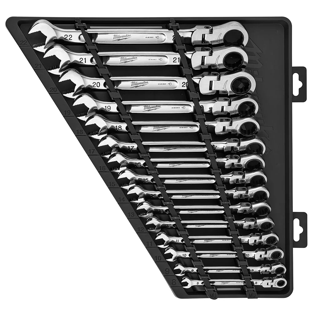 Milwaukee 48-22-9513 15pc Flex Head Ratcheting Wrench Set - Metric - Moutools
