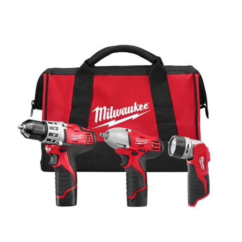 Milwaukee 2493-23 M12 Cordless LITHIUM-ION 3-Tool Combo Kit - Moutools