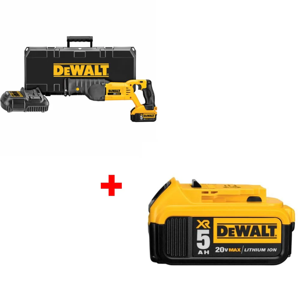 DeWalt DCS380P1 20V MAX Recip Saw Blade Kit w/ FREE DCB205 20V Battery Pack - Moutools