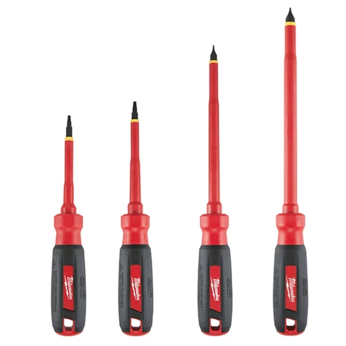 Milwaukee 48-22-2205 4 PC 1000V Insulated Screwdriver Set with Sqaure Recess - Moutools