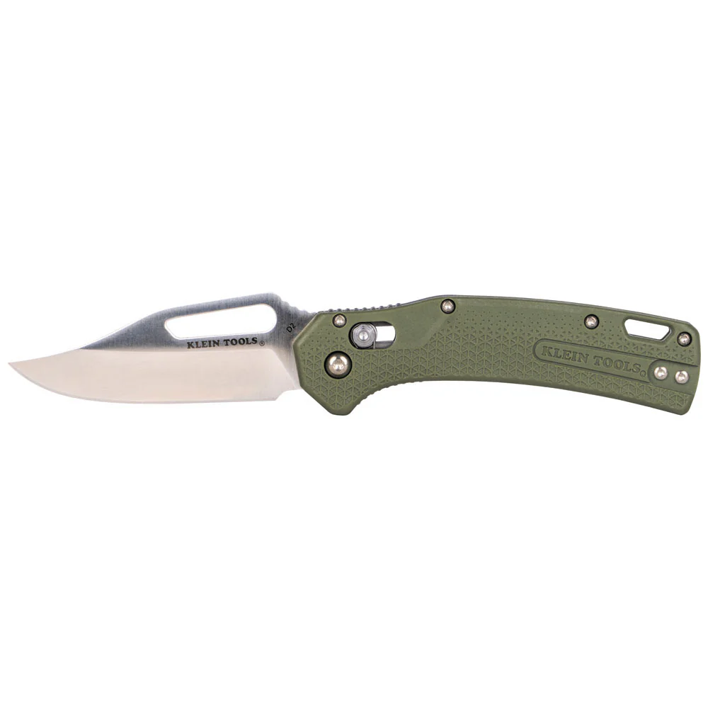 Klein OGK002GNT KTO Resurgence Knife, Clip Point Blade, Moss Green Handle - Moutools