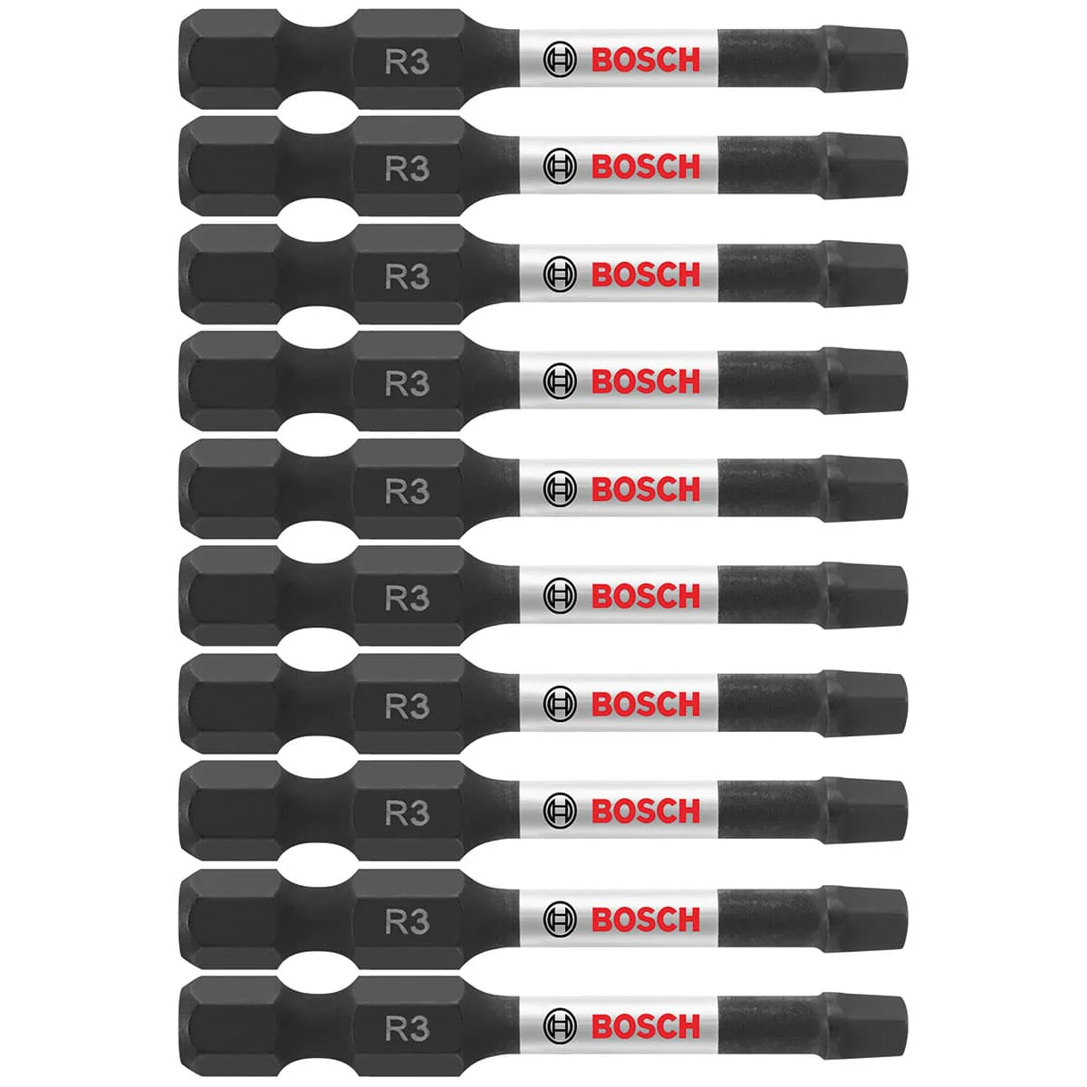 Bosch ITSQ32B 10 pc. Impact Tough 2 In. Square #3 Power Bits (Bulk Pack) - Moutools
