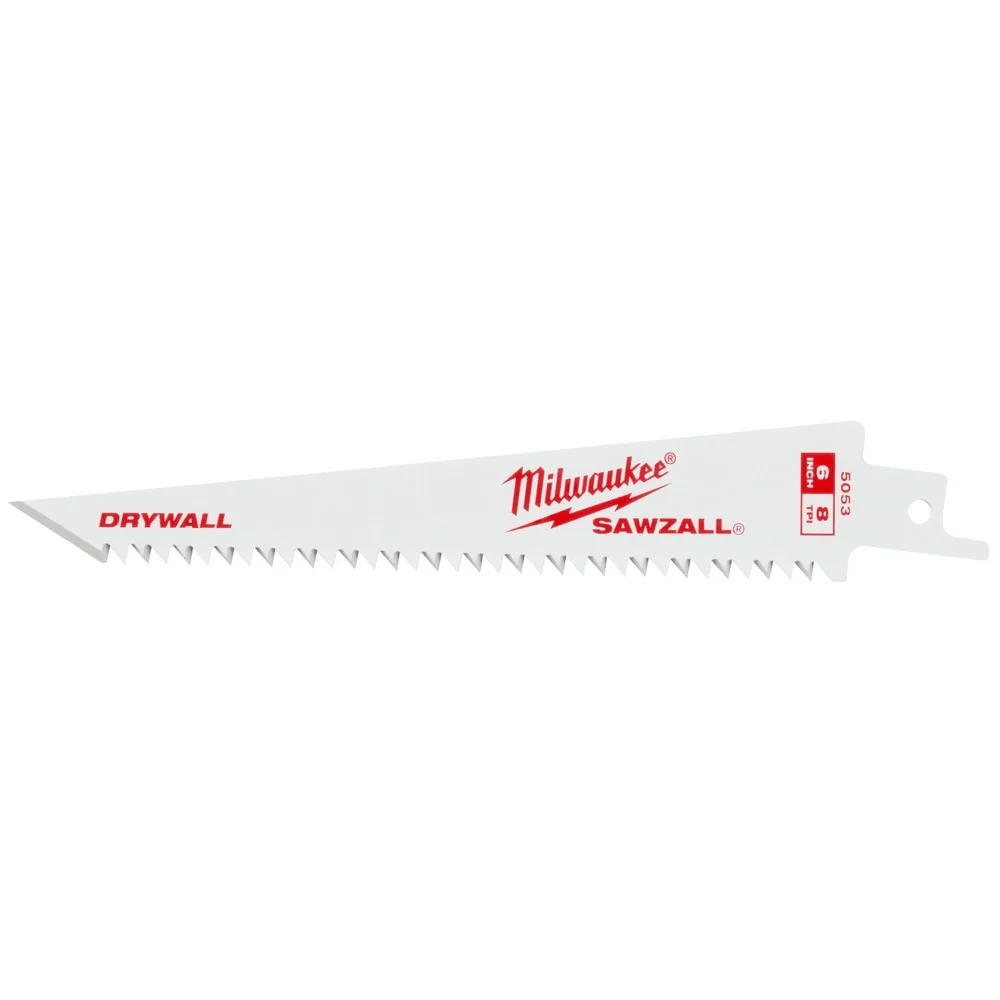 Milwaukee 48-00-5053 6” 8TPI Drywall SAWZALL Blades (3 pk) - Moutools