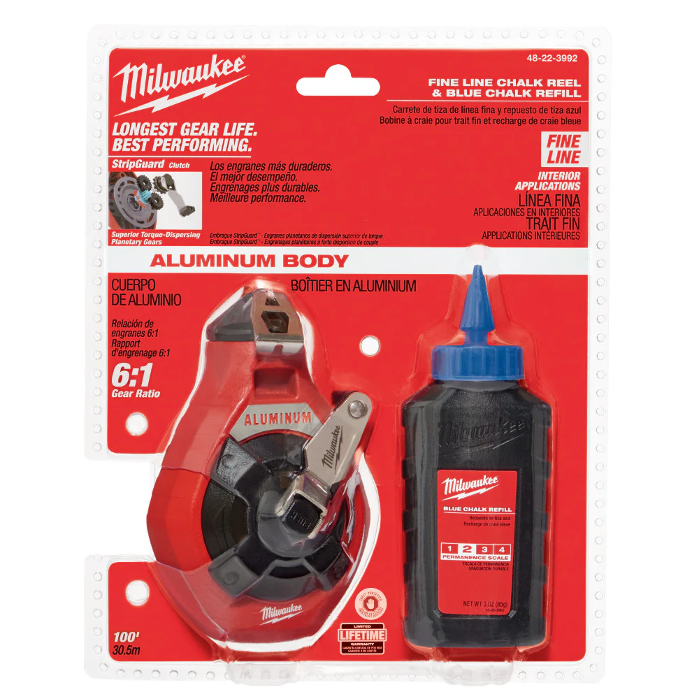 Milwaukee 48-22-3992 100' PRECISION CHALK N REEL W BLUE - Moutools