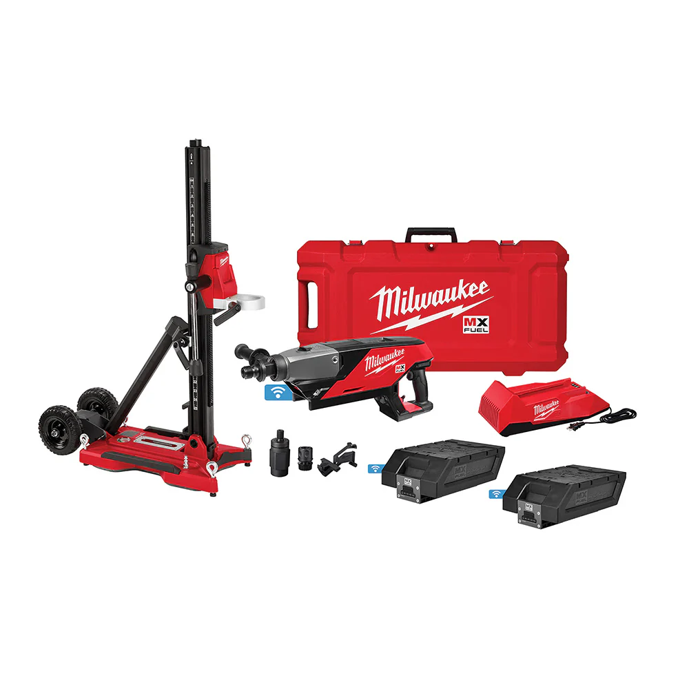 Milwaukee MXF301-2CXS MX FUEL Handheld Concrete Core Drill Kit w/ Stand, Two Batteries and Charger - Moutools