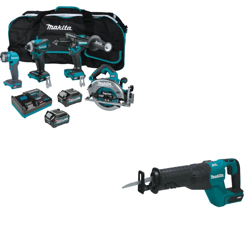 Makita GT400M1D1 40V max XGT 4Pc. Combo Kit W/ FREE GRJ01Z 40V max XGT Recip Saw - Moutools
