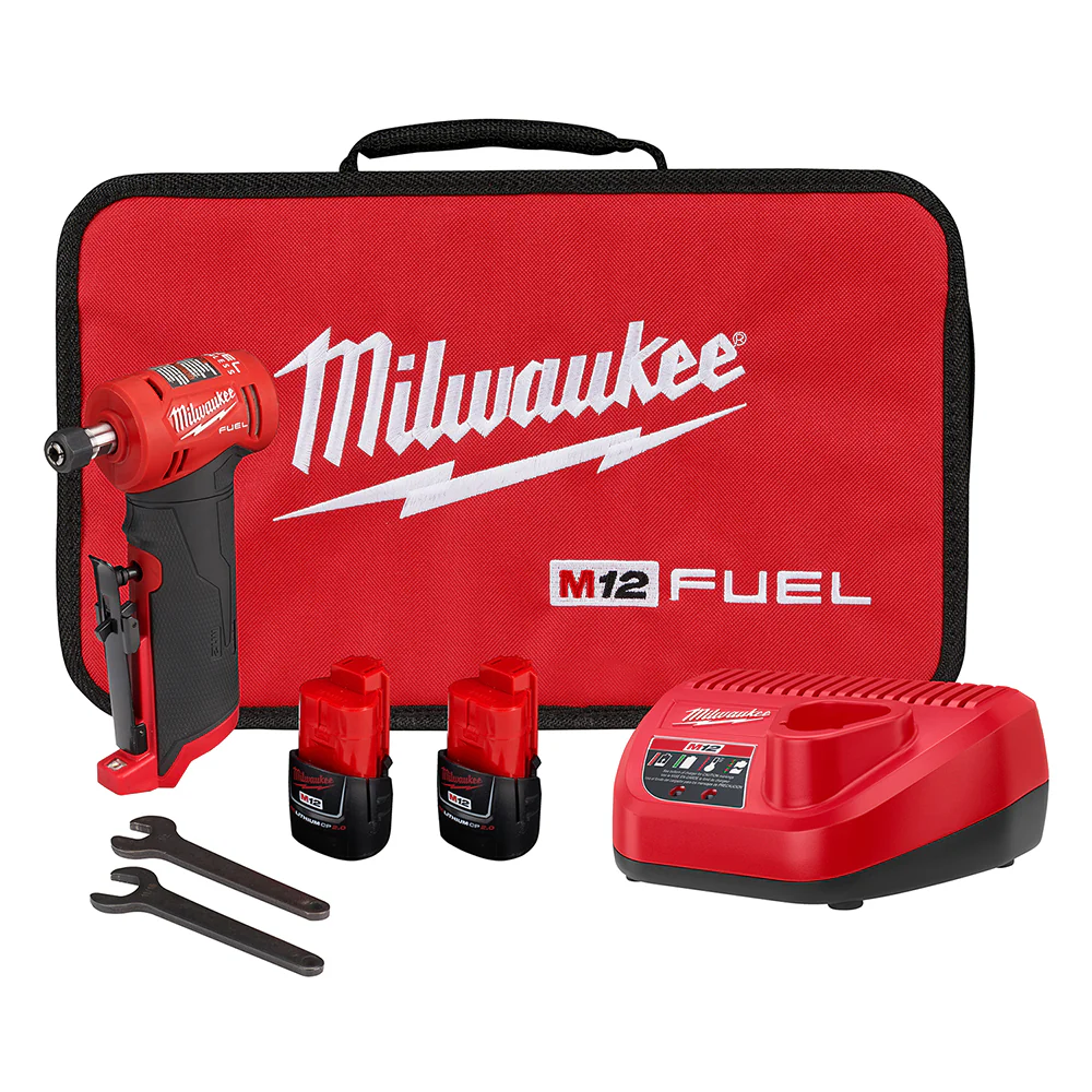 Milwaukee 2485-22 M12 FUEL Right Angle Die Grinder 2 Battery Kit - Moutools