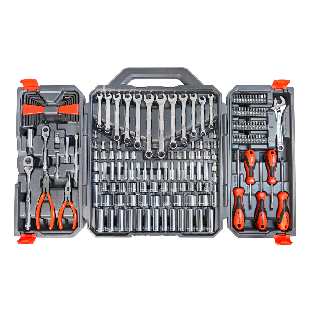 Crescent CTK180 180 Pc 1/4 and 3/8 Dr 6 Pt SAE/Metric Professional Tool Set - Moutools