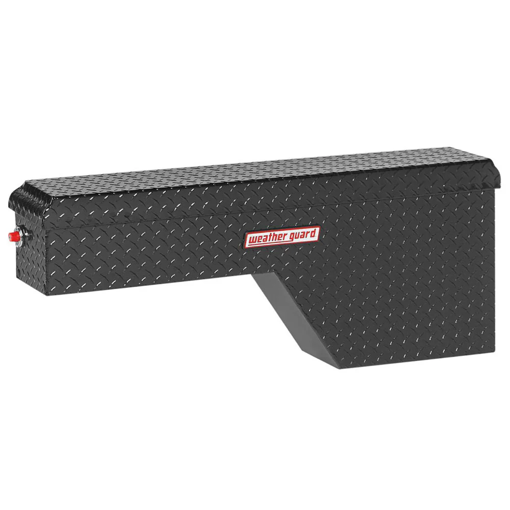 WeatherGuard 171-5-01 Gloss Black Aluminum Pork Chop Box, Passenger Side 2.1 Cu Ft - Moutools