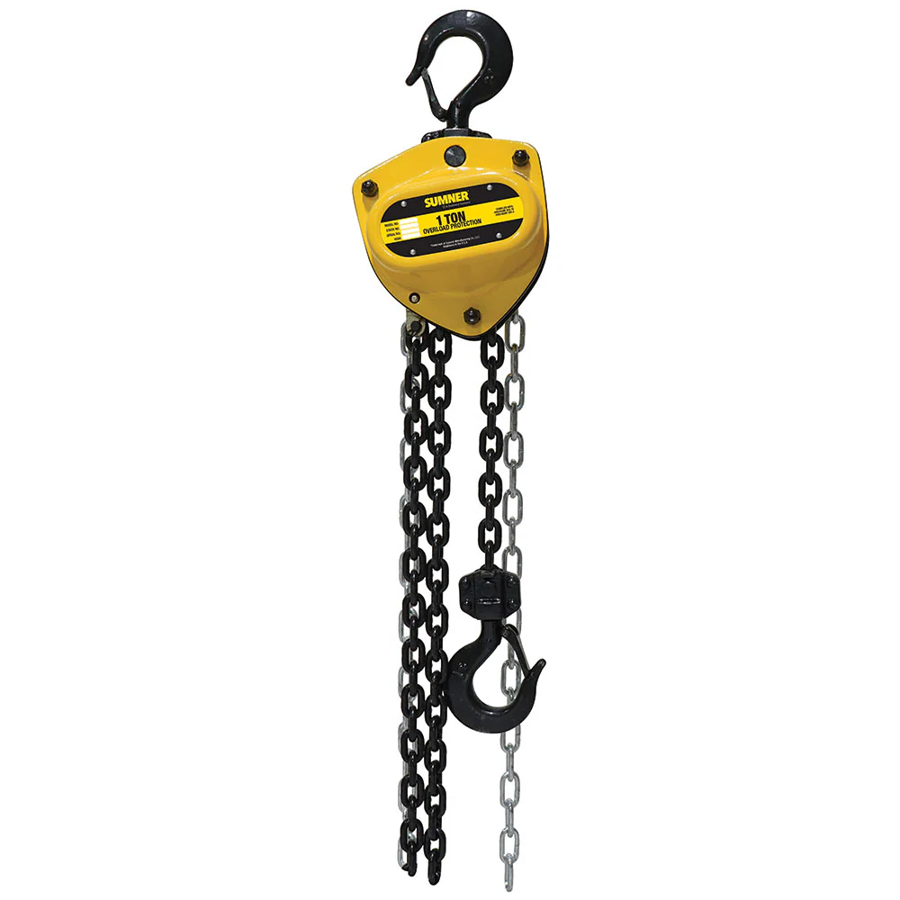 Sumner PCB100C20WO 1T Chain Hoist 20' Lift and Overload Protection - Moutools