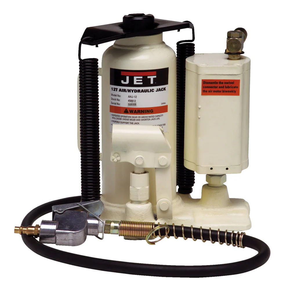 Jet JT9-456612 AHJ-12, 12-Ton Air / Hydraulic Bottle Jack - Moutools