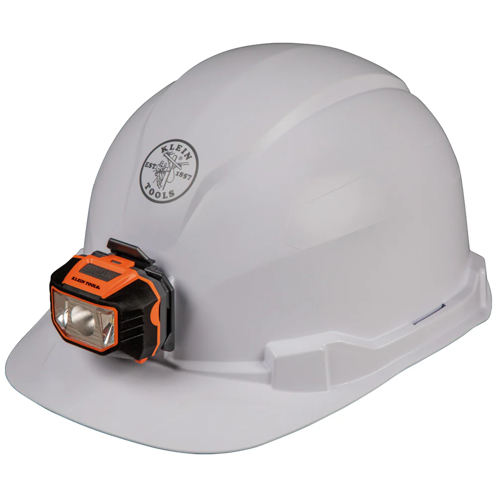 Klein 60107 Hard Hat, Non-vented, Cap Style with Headlamp - Moutools