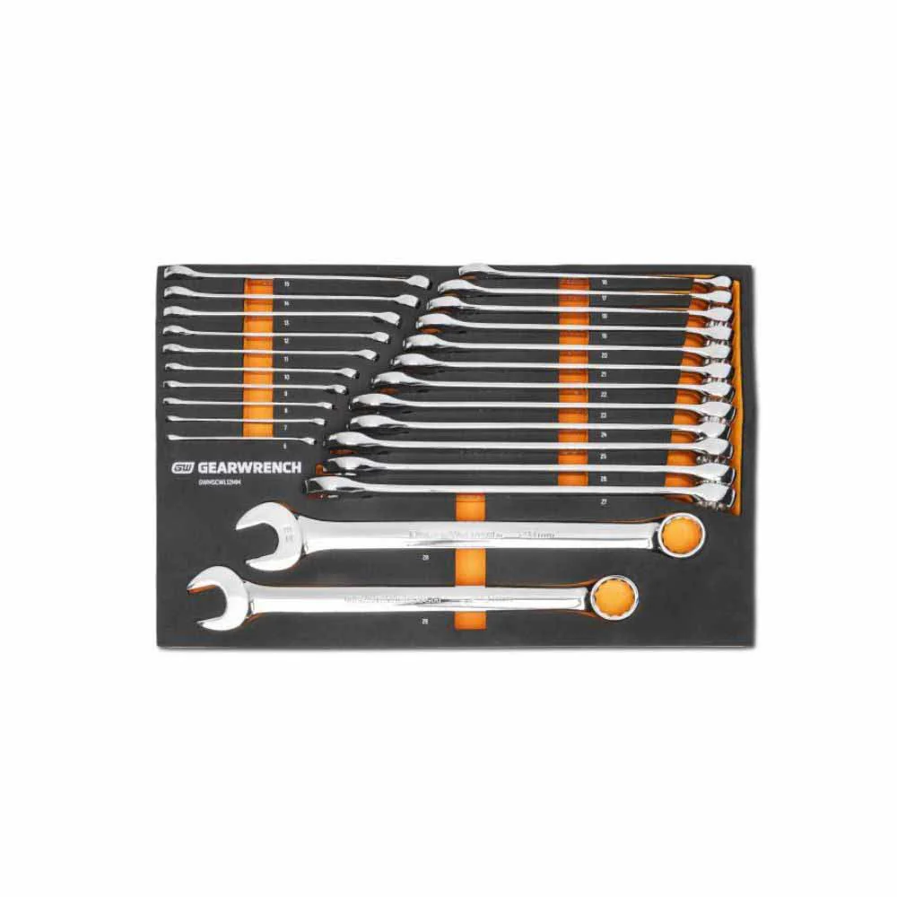 Gearwrench GWMSCWL12MM 24 Piece 12 Point Long Pattern Combination Metric Wrench Set - Moutools