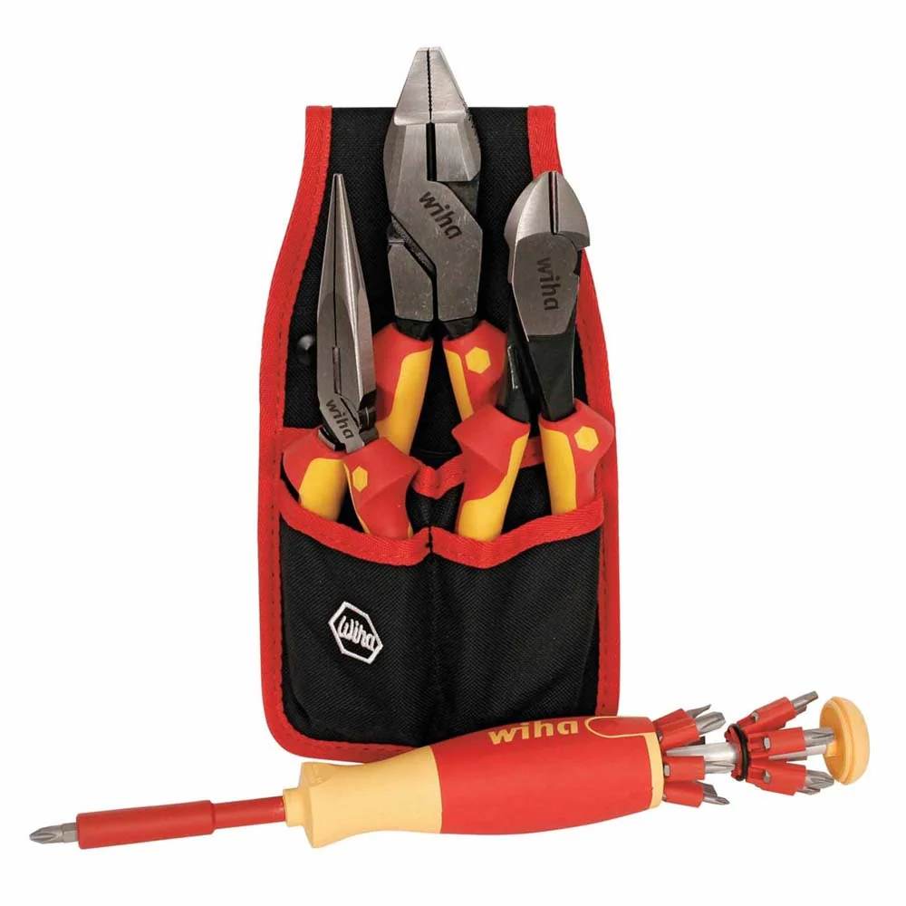 Wiha 32990 17 Piece Insulated Pliers-Cutters and Pop-Up Set - Moutools