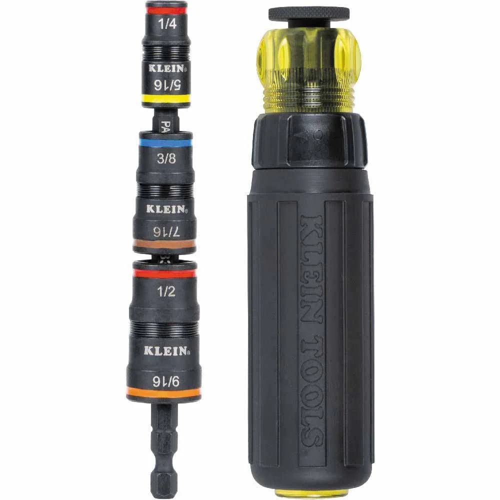 Klein Tools 32910RCHT 7-in-1 Impact Rated Flip Socket Set with Ratcheting Handle - Moutools
