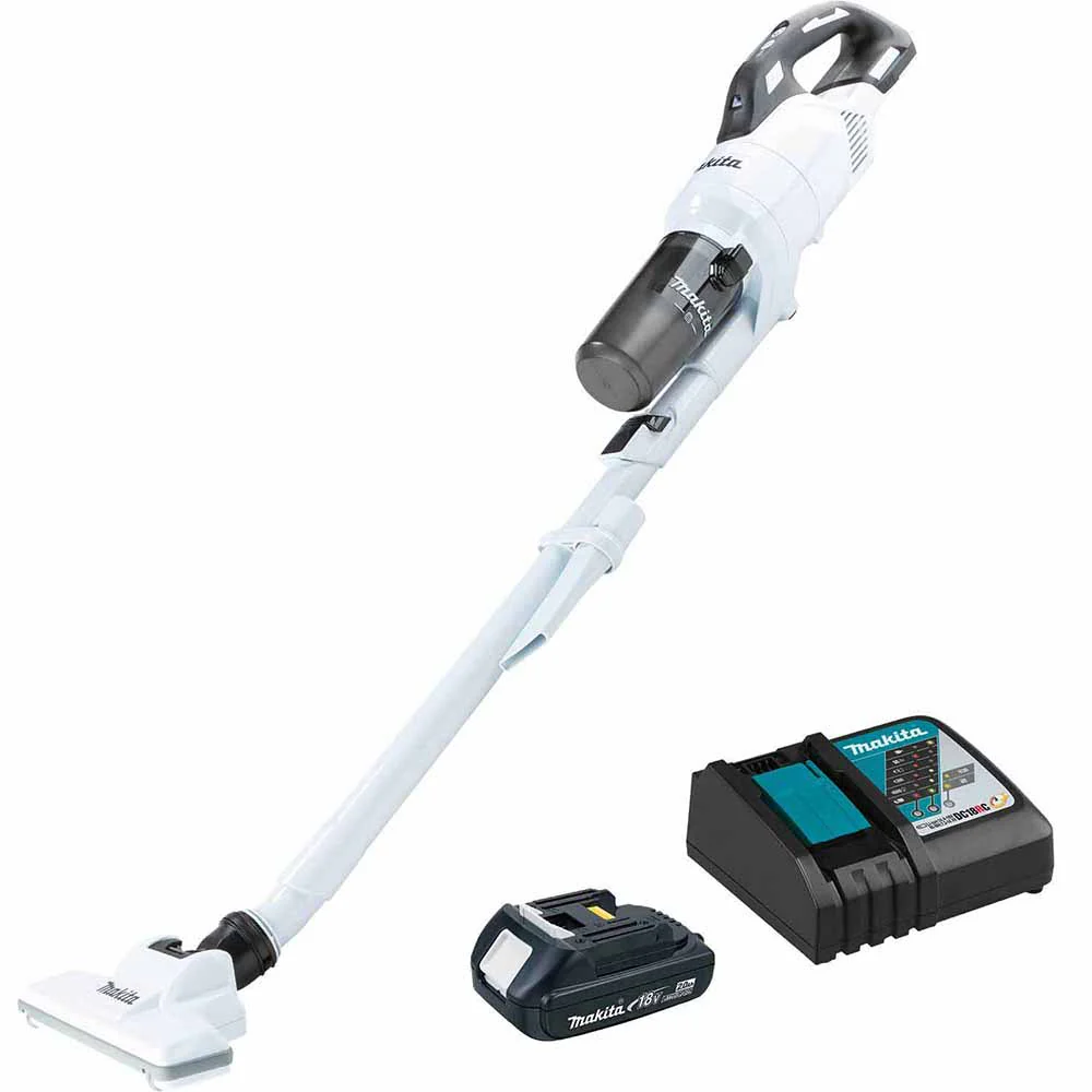 Makita XLC11R1W 18V LXT Lithium-ion Compact Brushless Cordless Cyclonic 4-Speed Stick Vacuum Kit (2.0Ah) - Moutools