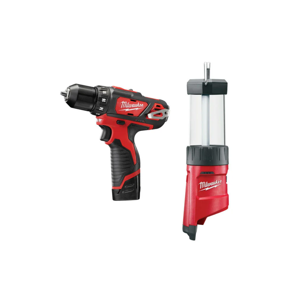 Milwaukee 2483-22P M12 Hammer Drill Kit w/Lantern - Moutools