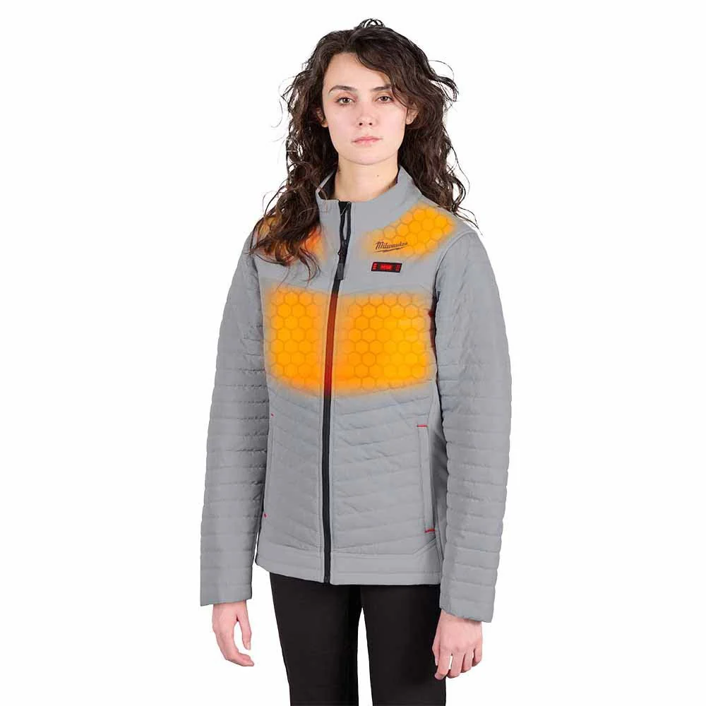Milwaukee F102G-21 M12 Women's Gray Axis Jacket with (1) 3.0 Ah Battery and Charger - Moutools