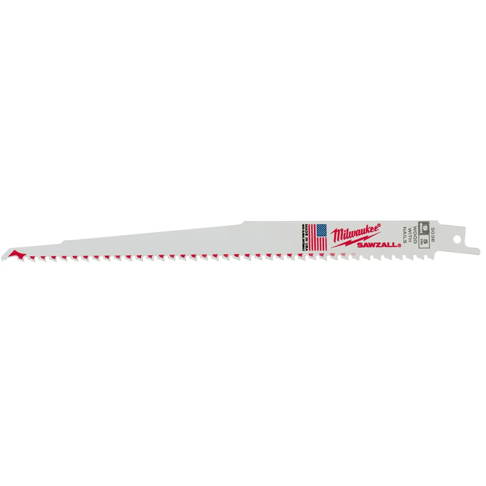 Milwaukee 48-01-7036 Super Sawzall Blade 5 Teeth per Inch 9-Inch Length (100 Pack) - Moutools