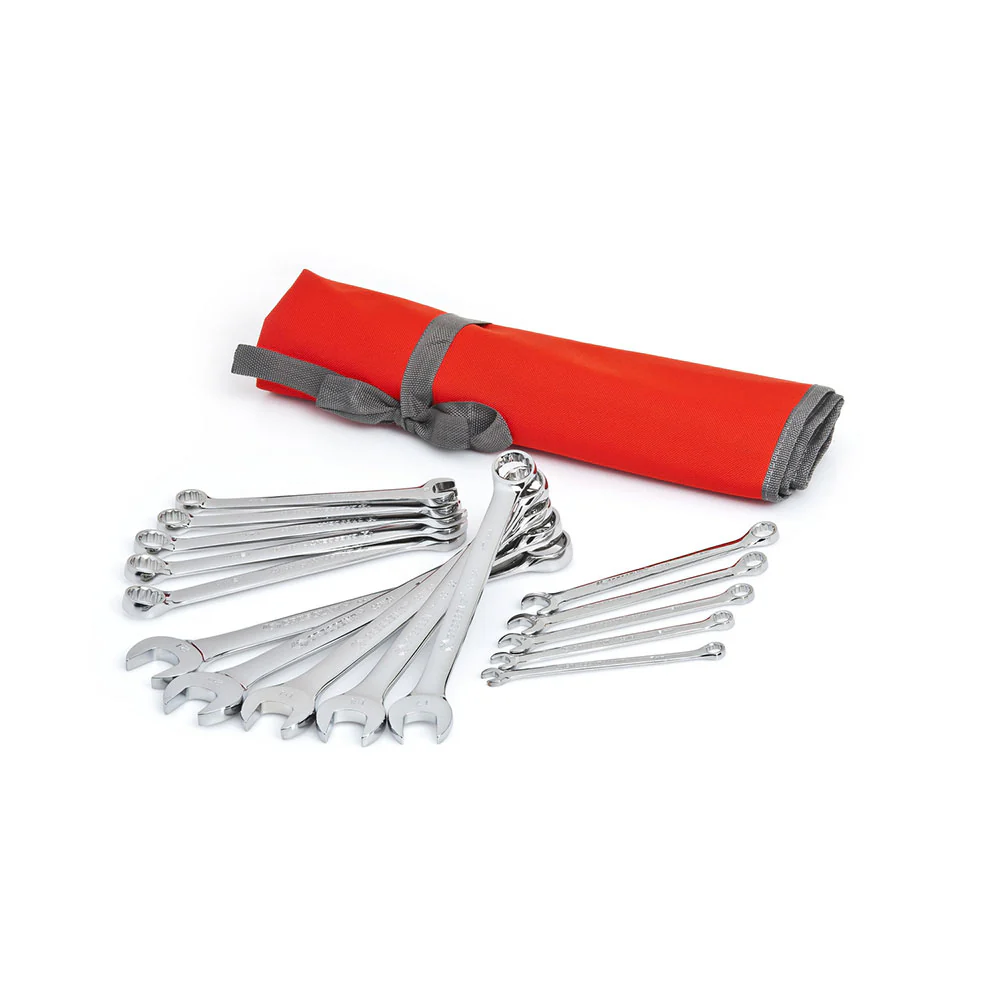 Crescent CCWS5 15 Pc. 12 Point Metric Combination Wrench Set with Tool Roll - Moutools