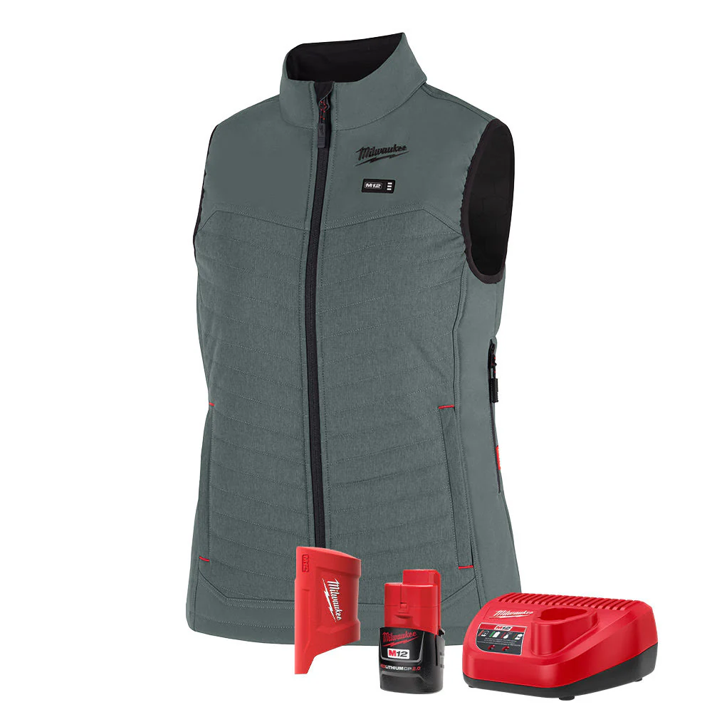 Milwaukee F300E-21 M12 Women's Green Axis Vest with (1) 2.0 Ah Battery and Charger - Moutools