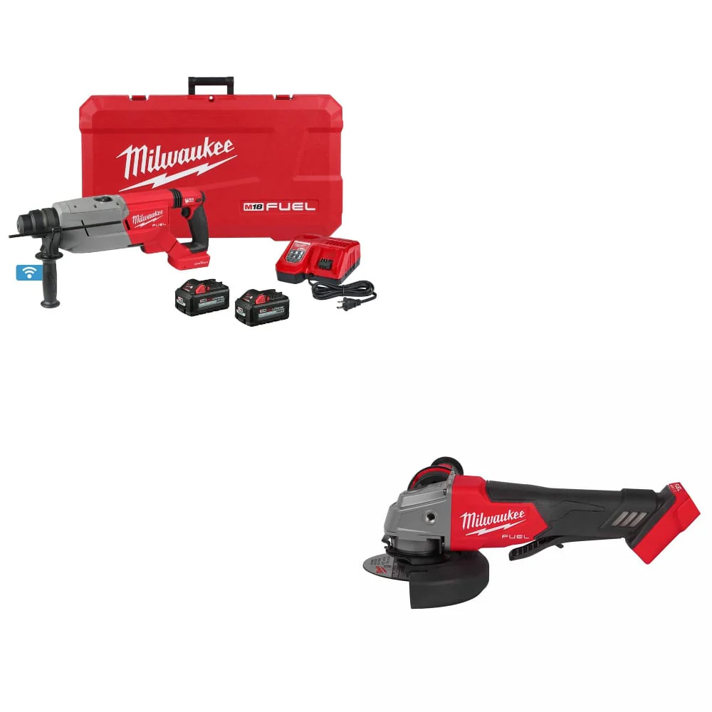 Milwaukee 2916-22 M18 FUEL Rotary Hammer Kit w/ FREE 2880-20 M18 FUEL Grinder - Moutools