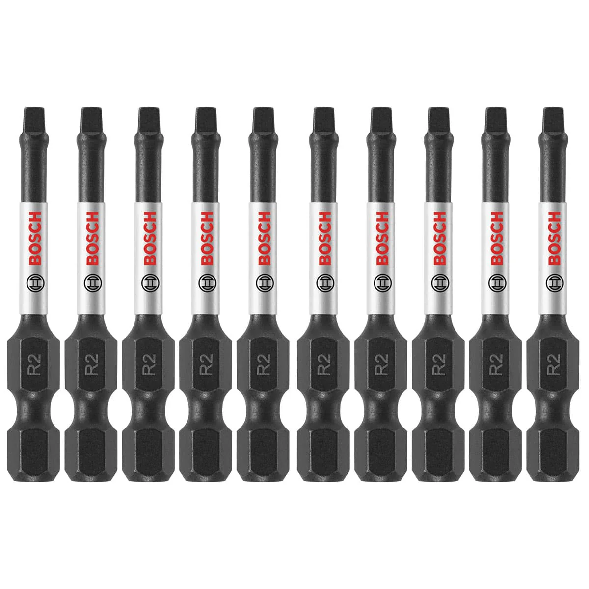 Bosch ITSQ22B 10 pc. Impact Tough 6 In. Square #3 Power Bits (Bulk Pack) - Moutools