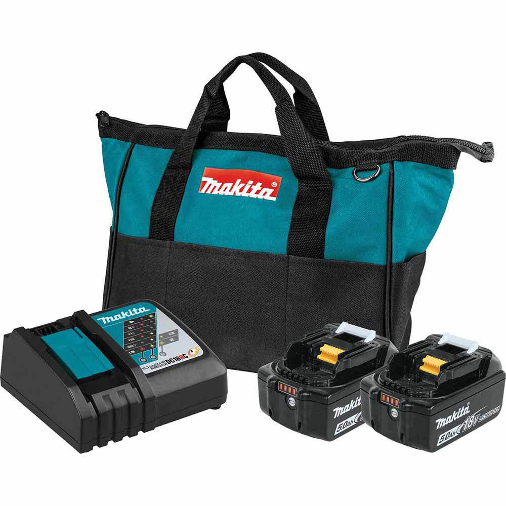 Makita BL1850BDC2 18V LXT Lithium-Ion Battery and Rapid Optimum Charger Starter Pack (5.0Ah) - Moutools