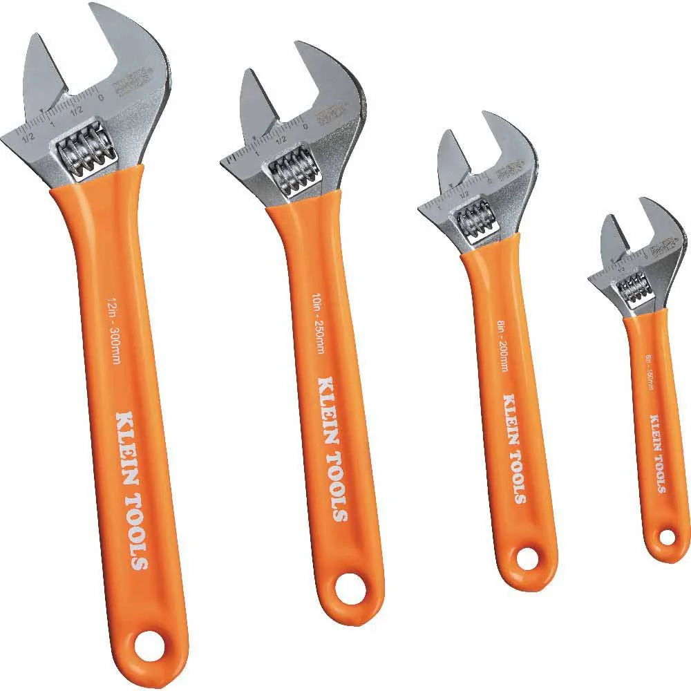 Klein D5074 Extra-Capacity Adjustable Wrenches, 4-Piece - Moutools