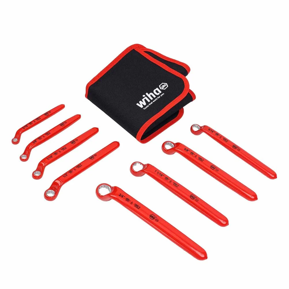 Wiha 21096 8 Piece Insulated Deep Offset Wrench Set - SAE - Moutools