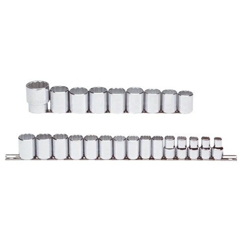 Proto J54211 1/2 Drive 24 Pc. Metric Socket Set - 12 Point - Moutools