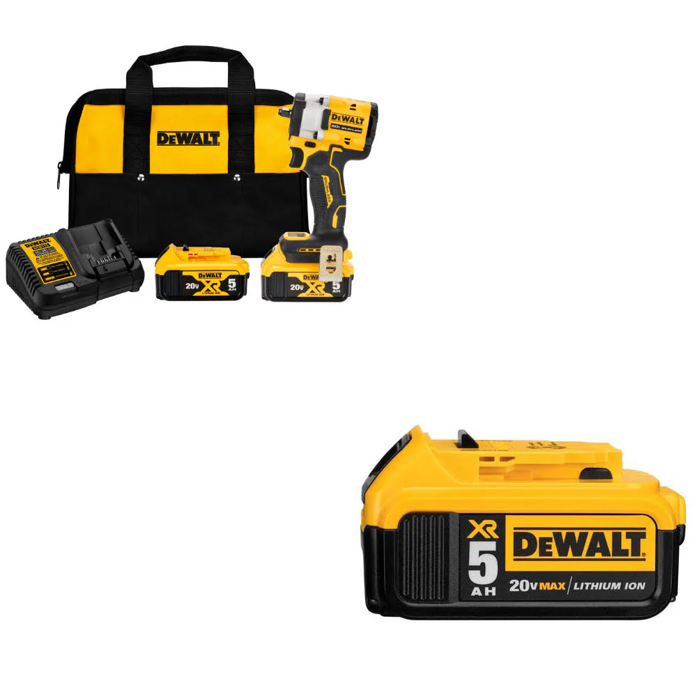 DeWalt DCF923P2 20V MAX Impact Wrench Kit W/ FREE DCB205 20V MAX Battery Pack - Moutools