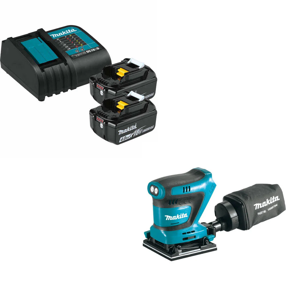 Makita BL1840BSC2 18V LXT Li-Ion Starter Pack W/ FREE XOB02Z 18V LXT Sander - Moutools